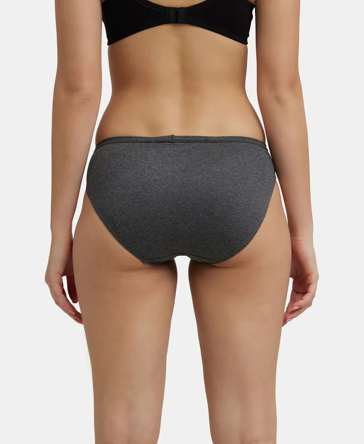 Medium Coverage Super Combed Cotton Mid Waist Bikini 1410 (Pack of 3_Colors & Prints May Vary)