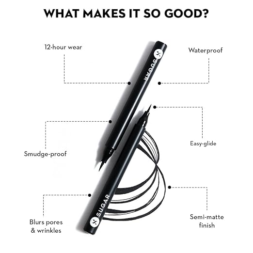 SUGAR Cosmetics Wingman Waterproof Matte Finish Microliner | Liquid Eyeliner | Flexi-Tip Applicator | Pen Eyeliner | Lasts Upto 12 Hrs | Smudgeproof & Transferproof | 1.6ml