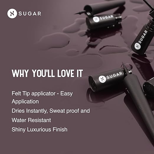 SUGAR Cosmetics Gloss Boss 24Hr Glossy Eyeliner Gel With Brush | Smudeproof & Waterproof