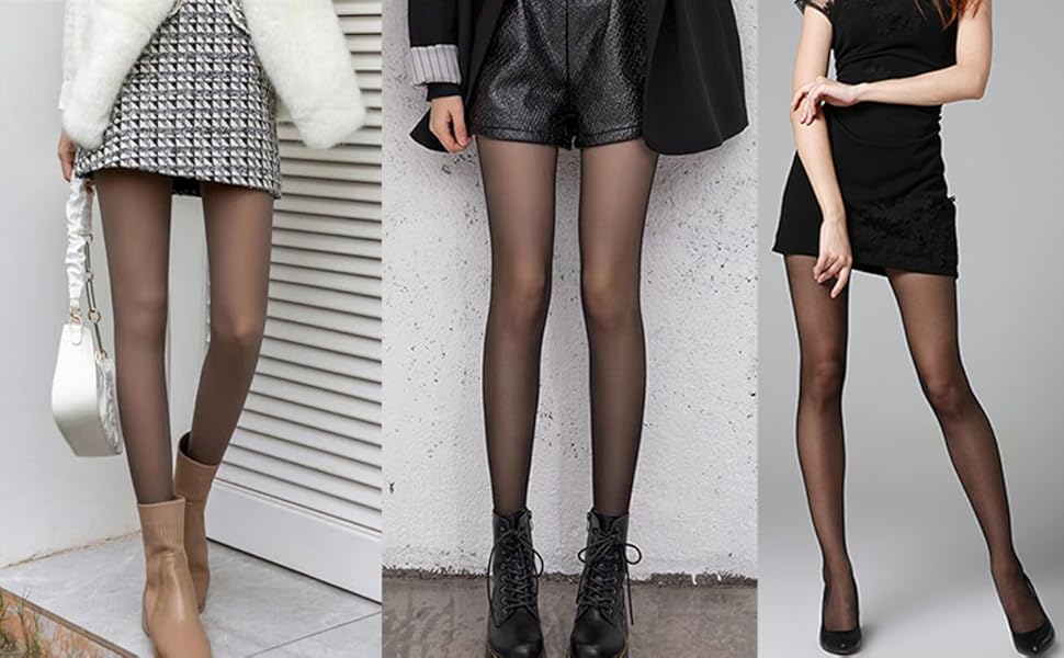 Women Skinny Fit Mid Rise Winter Fleece Warm Thermal Leggings Tights Pants