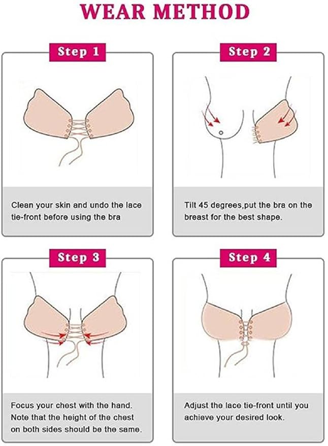 Invisible Strapless Backless Adhesive Bra Silicone Gel Stick-On Sticky Bra for Women S Invisible Push Up Design Bra