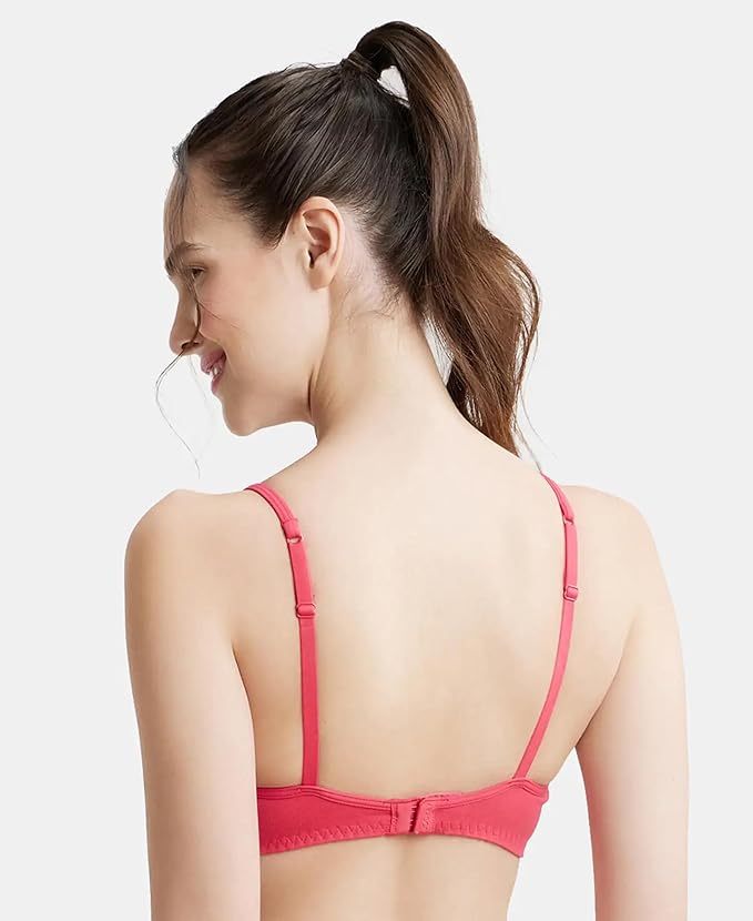 Jockey SS12 Women's Wirefree Non Padded Super Combed Cotton Elastane Stretch Full Coverage Beginners Bra with Adjustable Straps