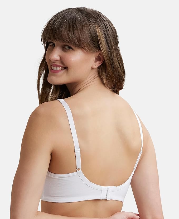 Jockey FE41 Women's Everyday Bra | Wirefree | Non Padded | Full Coverage | Concealed Shaper Panel | Super Combed Cotton Elastane Fabric