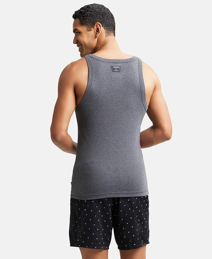 Jockey US26 Men's Super Combed Cotton Rib Square Neckline Vest