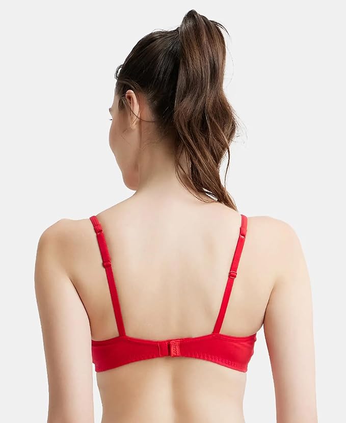 Jockey SS12 Women's Wirefree Non Padded Super Combed Cotton Elastane Stretch Full Coverage Beginners Bra with Adjustable Straps