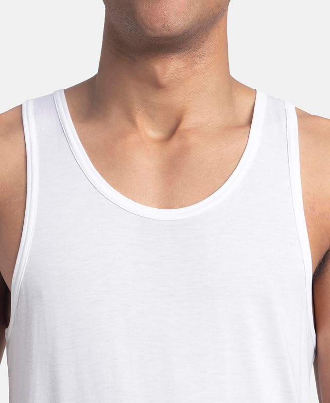 Jockey LM04 Men's Bamboo and Tencel Modal Blend Sleeveless Vest with Extended Length