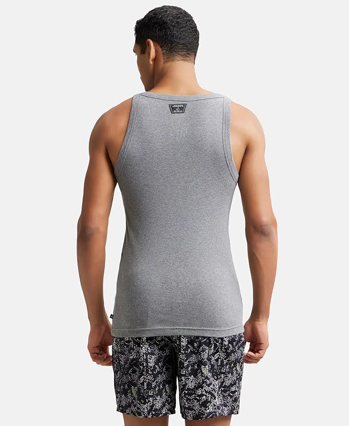 Jockey US26 Men's Super Combed Cotton Rib Square Neckline Vest