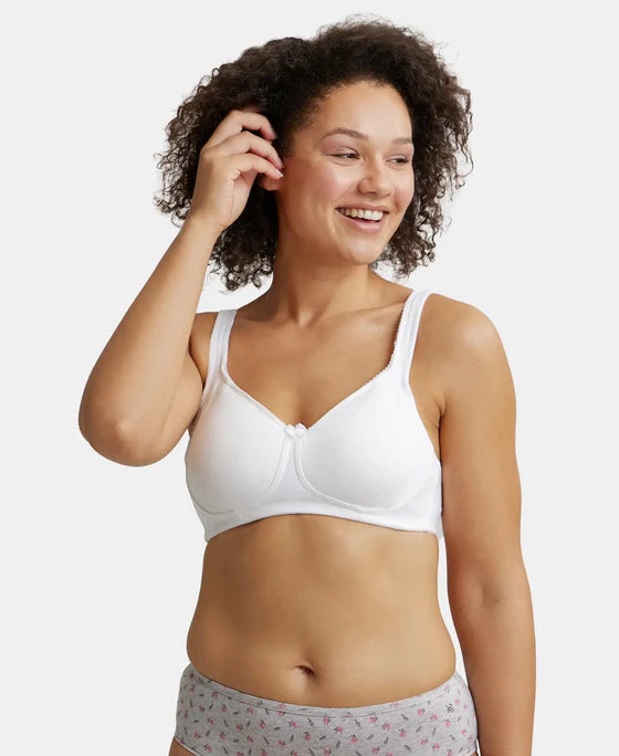 Jockey ES24X Plus Size Bra | Wirefree | Non Padded | Full Coverage with Plush Lining Cup| Super Combed Cotton Elastane Fabric