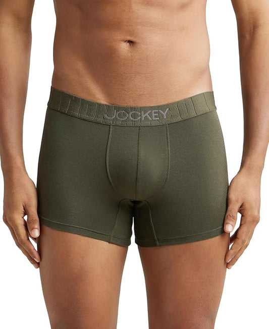 Jockey IC32 Men's Supima Cotton Elastane Stretch Solid Trunk with Ultrasoft Waistband