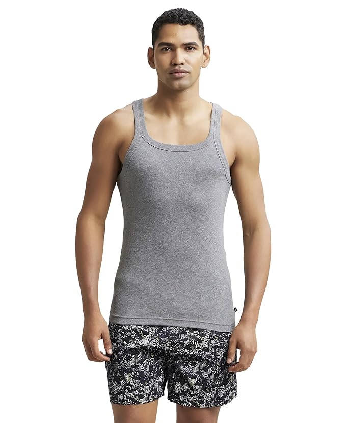 Jockey US26 Men's Super Combed Cotton Rib Square Neckline Vest
