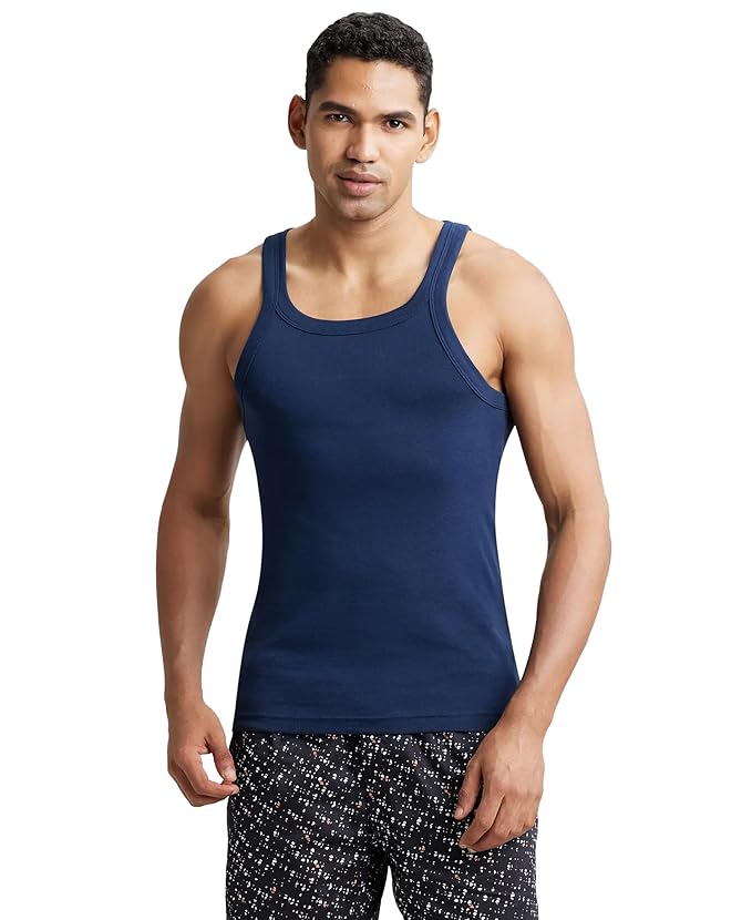 Jockey US26 Men's Super Combed Cotton Rib Square Neckline Vest