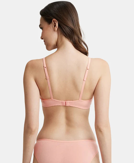 Jockey SS12 Women's Wirefree Non Padded Super Combed Cotton Elastane Stretch Full Coverage Beginners Bra with Adjustable Straps