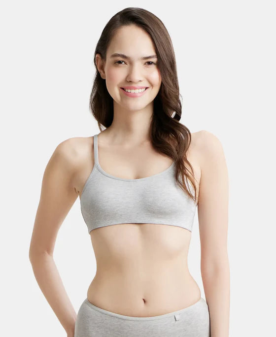 Jockey SS12 Women's Wirefree Non Padded Super Combed Cotton Elastane Stretch Full Coverage Beginners Bra with Adjustable Straps