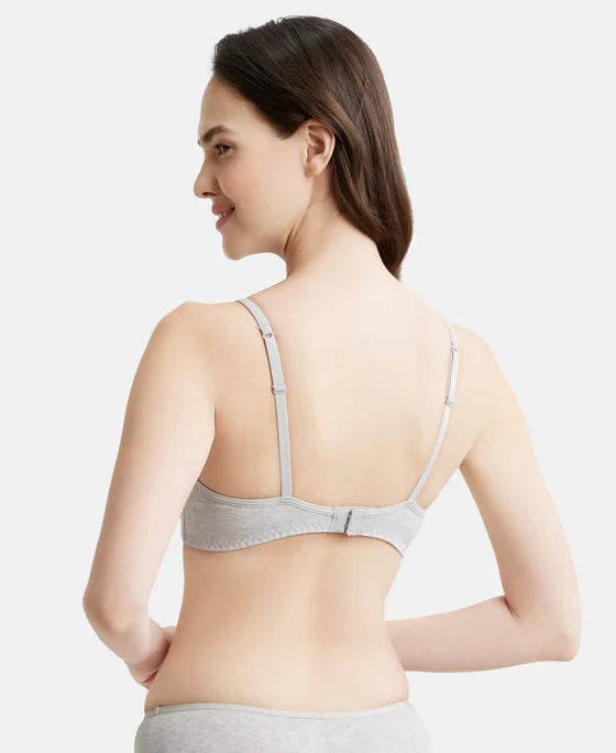 Jockey SS12 Women's Wirefree Non Padded Super Combed Cotton Elastane Stretch Full Coverage Beginners Bra with Adjustable Straps