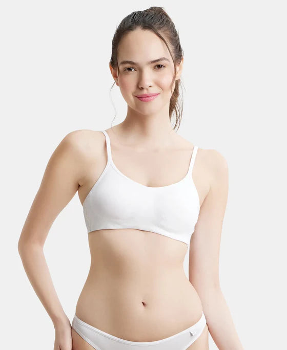 Jockey SS12 Women's Wirefree Non Padded Super Combed Cotton Elastane Stretch Full Coverage Beginners Bra with Adjustable Straps