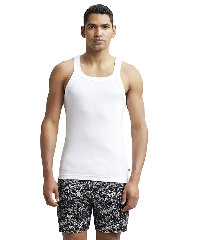 Jockey US26 Men's Super Combed Cotton Rib Square Neckline Vest