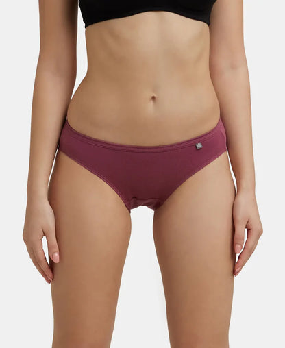 Medium Coverage Super Combed Cotton Mid Waist Bikini 1410 (Pack of 3_Colors & Prints May Vary)