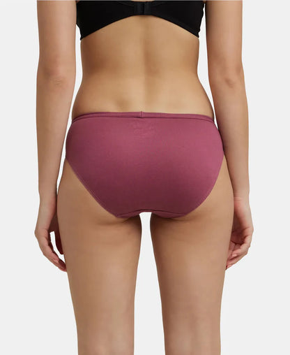 Medium Coverage Super Combed Cotton Mid Waist Bikini 1410 (Pack of 3_Colors & Prints May Vary)