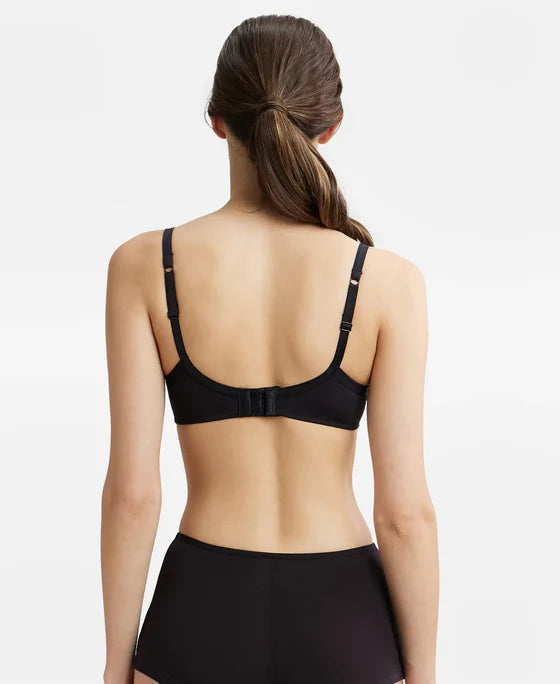 Jockey 1723 T-Shirt Bra| Wirefree | Padded | Medium Coverage | Lace Styling with Adjustable Straps | Super Combed Cotton Elastane Fabric