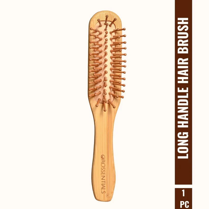 OROSSENTIALS Bamboo Bristle Wooden Long Handle Hair Brush For Women (ORO-048)