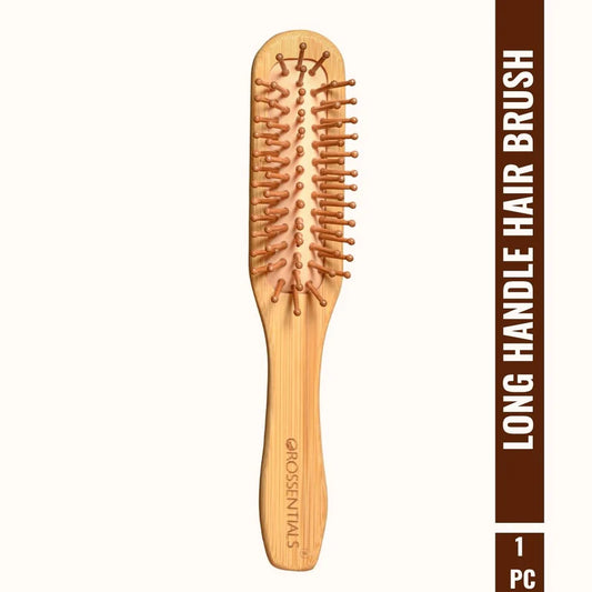 OROSSENTIALS Bamboo Bristle Wooden Long Handle Hair Brush For Women (ORO-048)