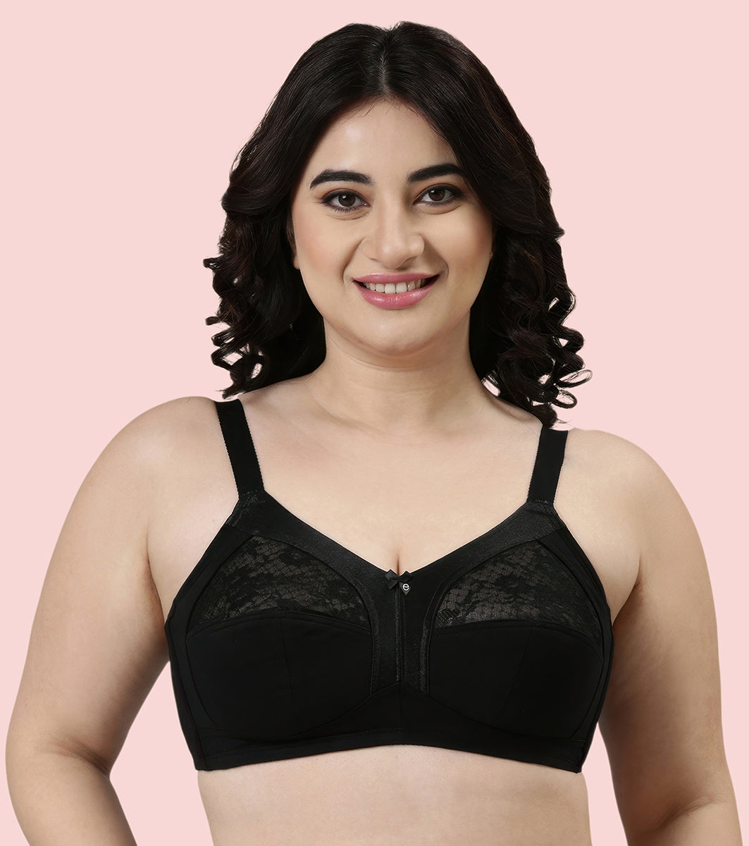 Enamor Innovations Fabcool M-Frame Side Shaper Panel Women's Cotton Everyday Bra - Non Padded, Wirefree, Full Coverage - A014(Available in Plus Sizes)