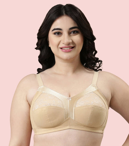 Enamor Innovations Fabcool M-Frame Side Shaper Panel Women's Cotton Everyday Bra - Non Padded, Wirefree, Full Coverage - A014(Available in Plus Sizes)