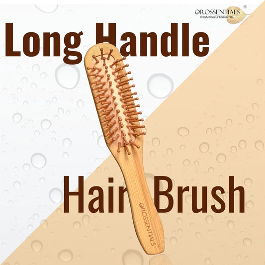 OROSSENTIALS Bamboo Bristle Wooden Long Handle Hair Brush For Women (ORO-048)