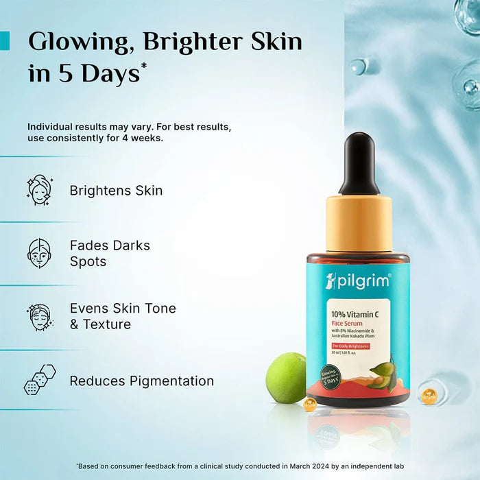 Pilgrim 10% Vitamin C Face Serum For Daily Brightness