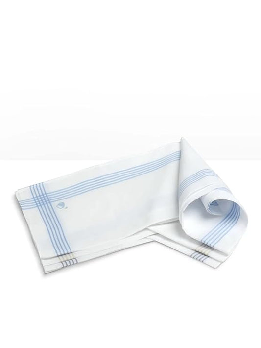 Jockey Cotton Men White Casual Style Handkerchief With Coloured Border (Pack Of 3)_HK02_White