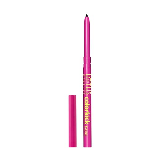 Lotus Make-Up Colorkick Kajal Black | Pencil Stick | Smudge Proof | Water Proof | Natural Ingredients | 0.28g