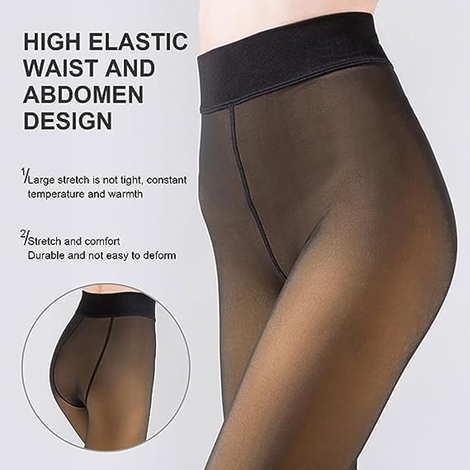 Women Skinny Fit Mid Rise Winter Fleece Warm Thermal Leggings Tights Pants