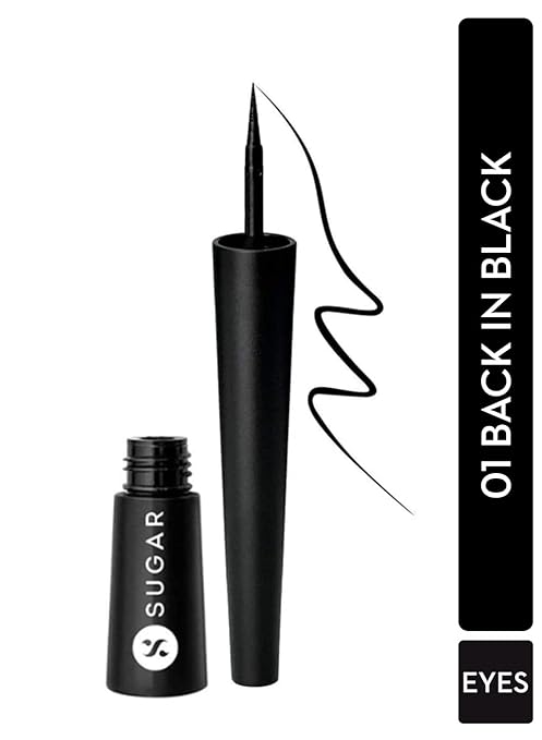 SUGAR Cosmetics Gloss Boss 24Hr Glossy Eyeliner Gel With Brush | Smudeproof & Waterproof