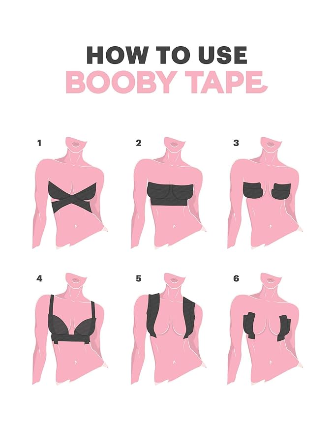 BoobTape for Women Breast Lift Tape for Strapless Dress Nipple Tape, Multipurpose Body Tape for Breast Push Up Booby Tape