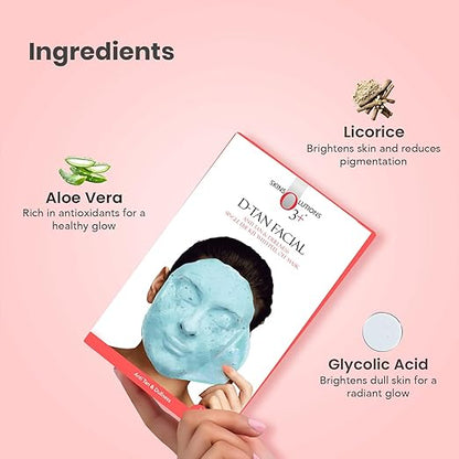 O3+ D-TAN Facial Kit for TAN Removal & Skin lightening 45g | Detan Facial Kit for TAN Removal