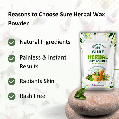 SURE Herbal Wax Powder - 15 Minute Full Body Wax Painless & Instant Hair Remover Wax