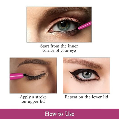 Lotus Make-Up Colorkick Kajal Black | Pencil Stick | Smudge Proof | Water Proof | Natural Ingredients | 0.28g