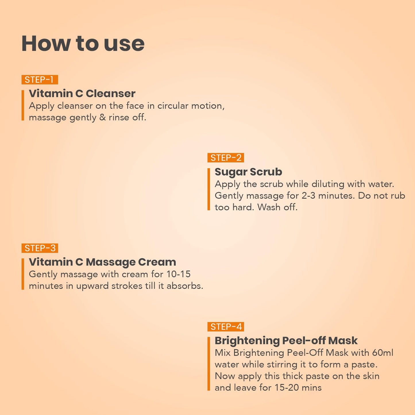 O3+ Vitamin C Facial Kit Depigmentation Single use Kit with Peel Off Mask for Instant Radiance and Even Skin Tone  Vita C Glow Normal, Combination Skin, 45g