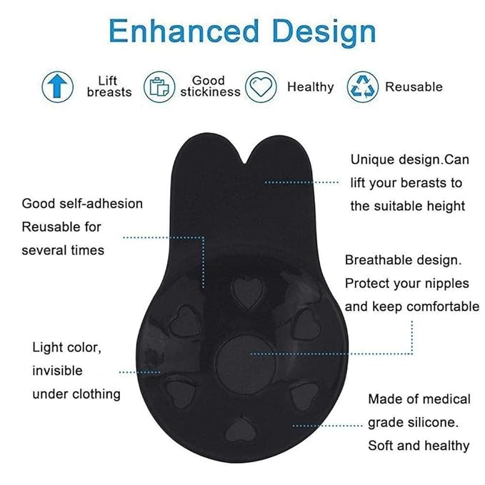 Invisible Petal Adhiesive Backless Stick On Bra Silicon Ultra Thin Sticker Reusable Silicone Chest Lift Up Strapless Wire Free Padded