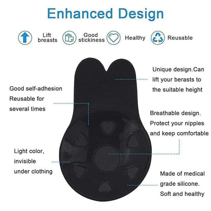 Invisible Petal Adhiesive Backless Stick On Bra Silicon Ultra Thin Sticker Reusable Silicone Chest Lift Up Strapless Wire Free Padded