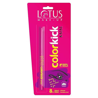 Lotus Make-Up Colorkick Kajal Black | Pencil Stick | Smudge Proof | Water Proof | Natural Ingredients | 0.28g