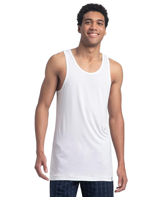 Jockey LM04 Men's Bamboo and Tencel Modal Blend Sleeveless Vest with Extended Length