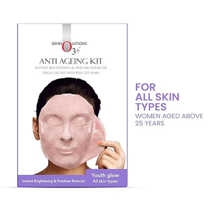 O3+ Anti Ageing Facial kit Brightening & Finelines Reducer With Peel off Mask 45gm
