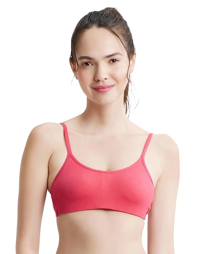 Jockey SS12 Women's Wirefree Non Padded Super Combed Cotton Elastane Stretch Full Coverage Beginners Bra with Adjustable Straps