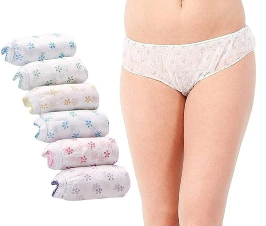 Women Disposable Panties for Travelling/Body Spa/Massage/Maternity/Period - Pack of 6 pcs