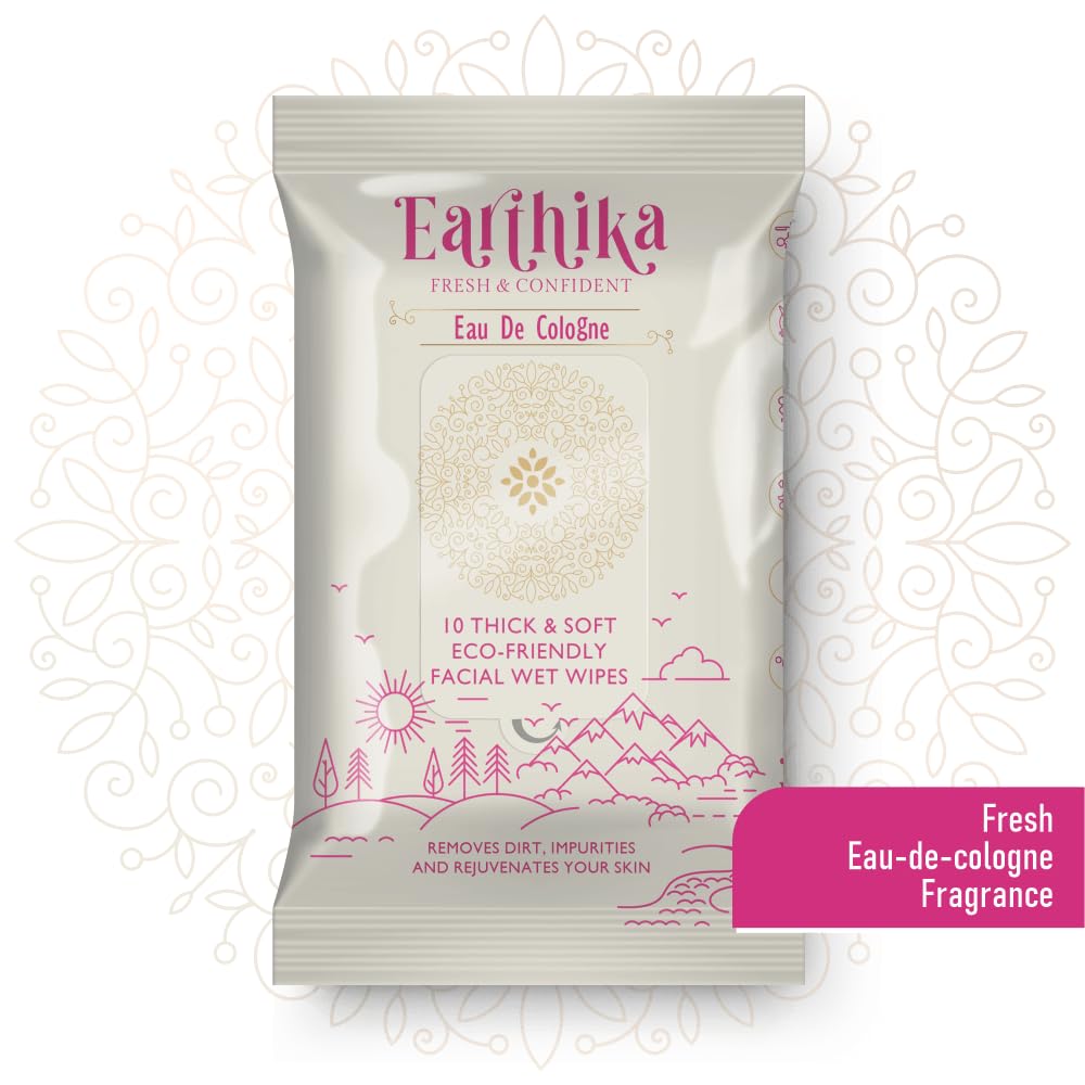 Earthika Thick & Soft Eco-Friendly Facial Wet Wipes (25 Wipes)
