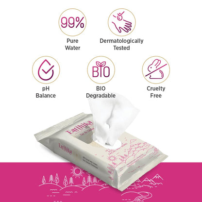 Earthika Thick & Soft Eco-Friendly Facial Wet Wipes (25 Wipes)