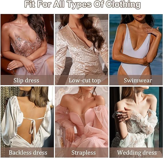 Silicone Push-up Invisible Sticky Bras for Backless & Off Shoulder Dress