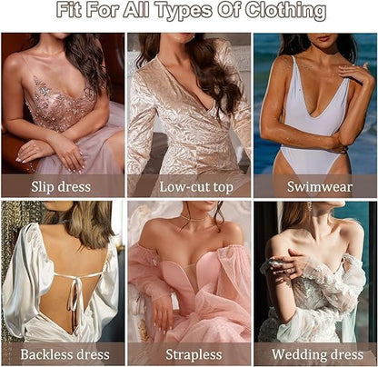 Silicone Push-up Invisible Sticky Bras for Backless & Off Shoulder Dress