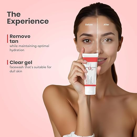 O3+ D-Tan Radiance Face Wash 60g With Vitamin C for Glowing Skin and Deep Cleansing | Detan Face Wash for TAN Removal, All Skin Types